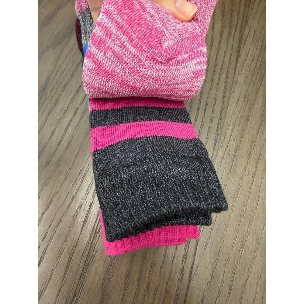 Columbia 4 Pair Crew Socks Womens 4-10 Pink Gray Cozy NWT
